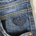 Eckored Denim Capri Jeans Womens Juniors size 9 Distressed Embroidered Buttons