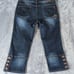 Eckored Denim Capri Jeans Womens Juniors size 9 Distressed Embroidered Buttons