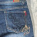Eckored Denim Capri Jeans Womens Juniors size 9 Distressed Embroidered Buttons
