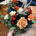 4 Fall Bridesmaid & 1 Bridal Bouquet Bundle - Rust / Navy Blue