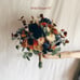 4 Fall Bridesmaid & 1 Bridal Bouquet Bundle - Rust / Navy Blue