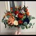 4 Fall Bridesmaid & 1 Bridal Bouquet Bundle - Rust / Navy Blue
