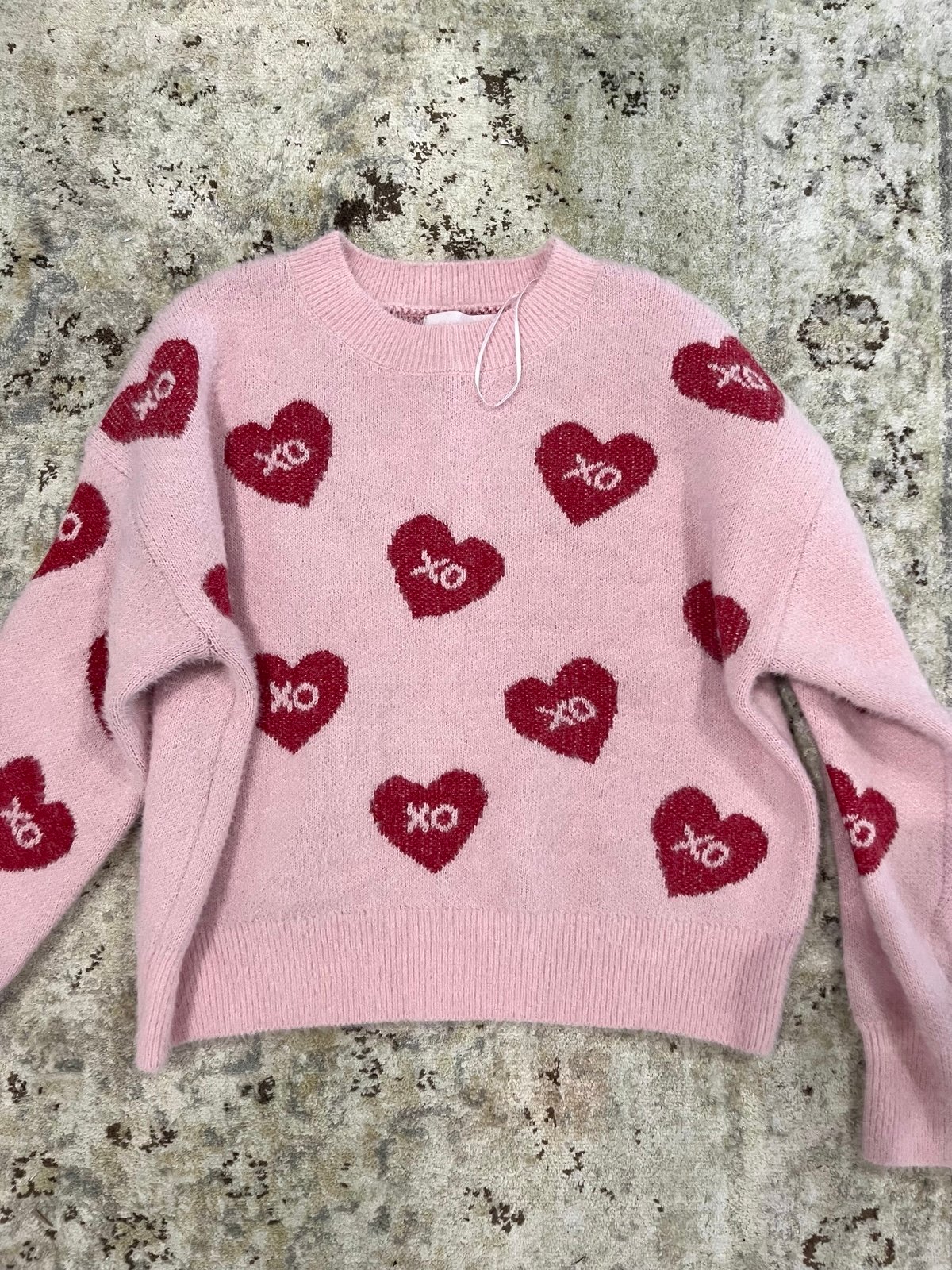 Pink Valentines Day Cropped Sweater
