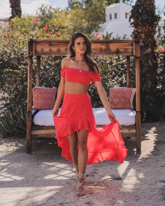 Helen owen x aqua hot pink crop top and maxi skirt set size Small