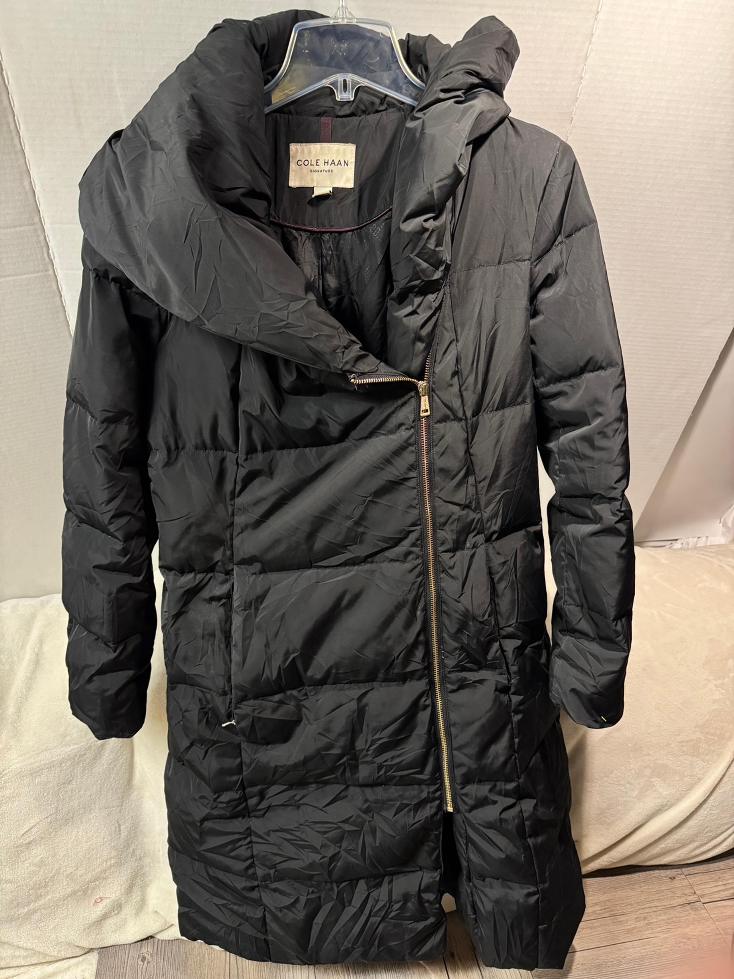 Cole Haan Signature Black Full Length Women’s Designer Puffer Jacket Size Medium