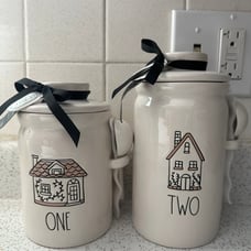Rea Dunn ONE and TWO cottage canister set.