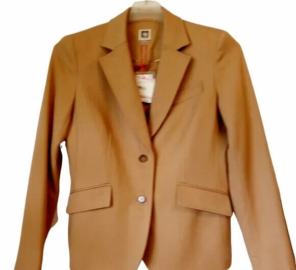 Anne Klein NWT Suit Separates Jacket/Blazer Women's size 6 Tan Lined 2 button