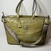 Coach Patent Leather Shoulder Bag Tote Large Roomy Tote Olive Green Color