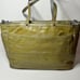 Coach Patent Leather Shoulder Bag Tote Large Roomy Tote Olive Green Color
