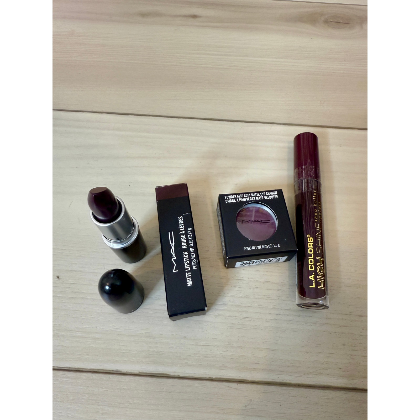 MAC LIPSTICK SMOKED PURPLE MAC SINGLE EYESHADOW P FOR POTENT BUNDLE