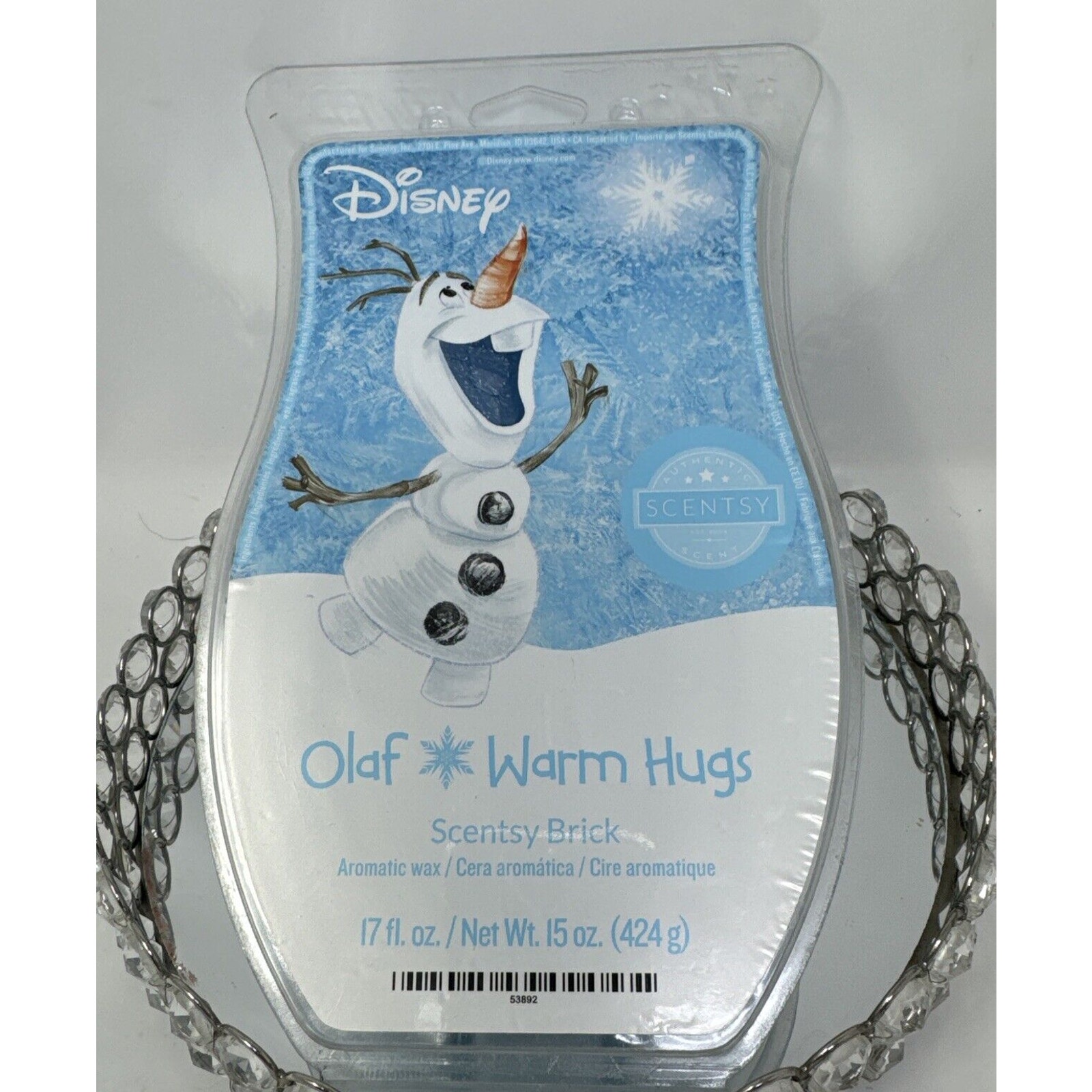 Scentsy Wax Brick 17 Fl. Oz- Brand New Disney Olaf Warm Hugs New Unused