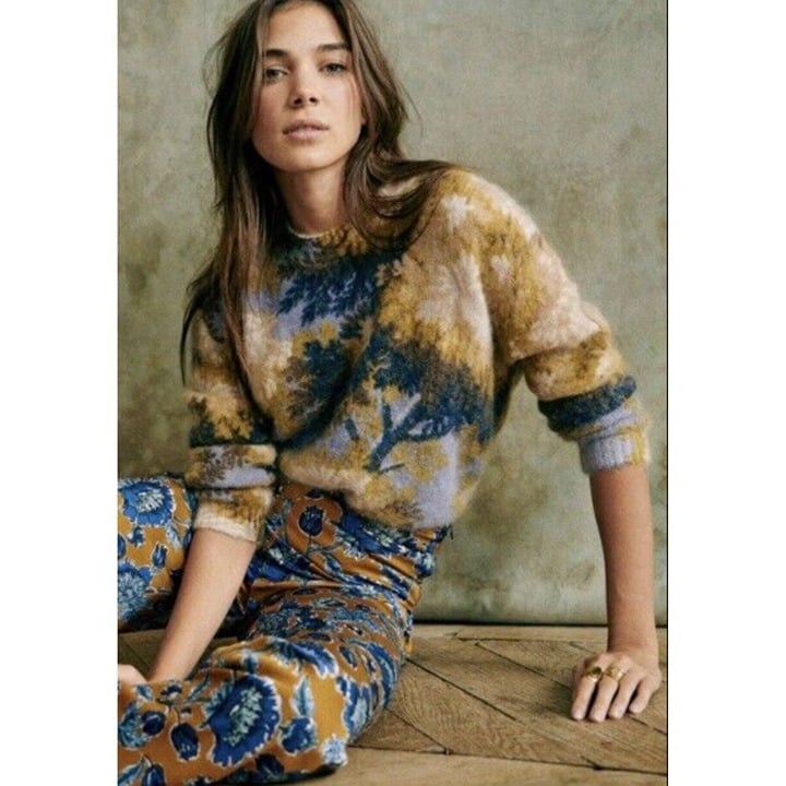 RARE Sezane x Inoui Ulrich Sweater Editions Lilac BLUE oversized JUMPER SZS bust