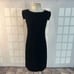 Mm lafleur solid black notch sleeve sheath dress size 6