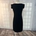 Mm lafleur solid black notch sleeve sheath dress size 6