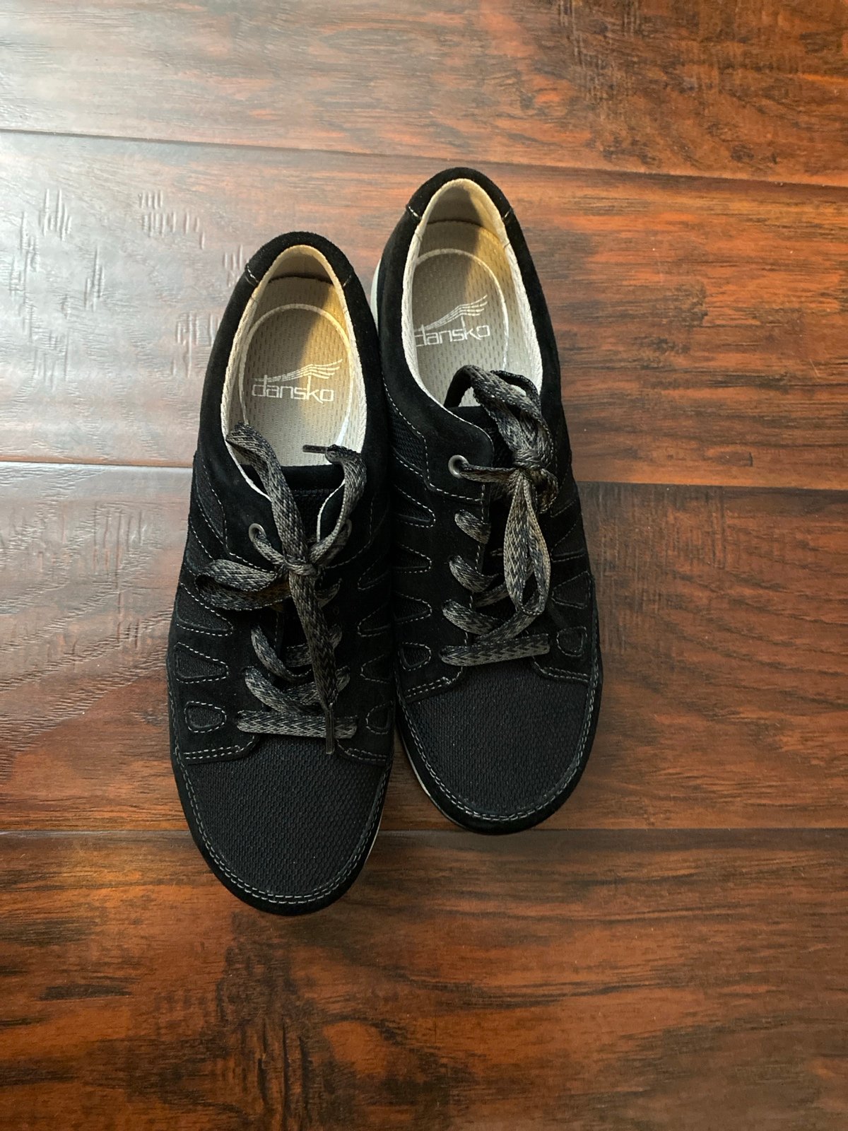 Dansko Honor Sneakers Women's Size 39 Suede Lace Shoes Black.