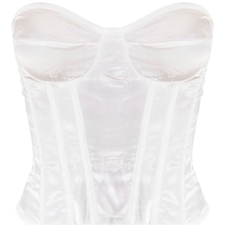 Silk satin corset - detail
