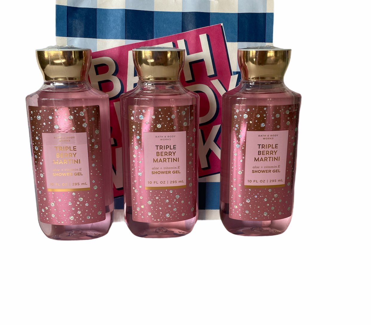 Bath & Body Works Triple Berry Martini Shower Gel w/Aloe & Vitamin E x3