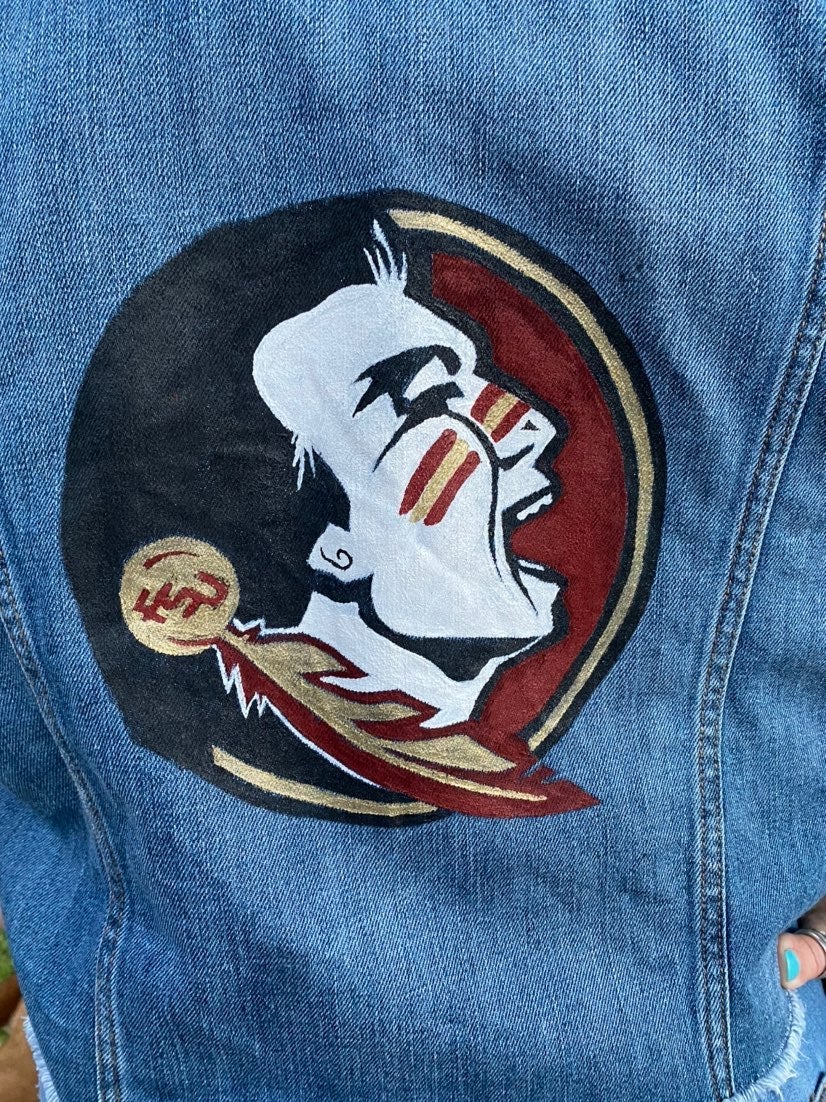 XL GAP Florida State jean jacket-Hand pa