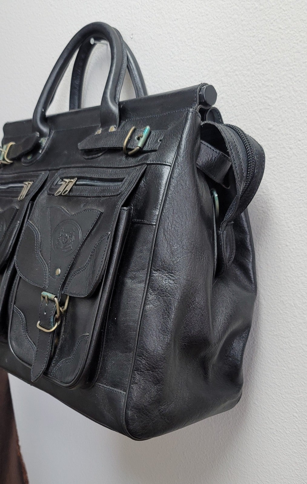 Vtg Millionaire Genuine Leather Tote Traveler Business Bag Briefcase sales