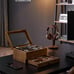 8-Slot Watch Box, 2-Tier Watch Display Case with Large Glass Lid, Rustic Walnut
