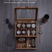 8-Slot Watch Box, 2-Tier Watch Display Case with Large Glass Lid, Rustic Walnut