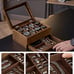8-Slot Watch Box, 2-Tier Watch Display Case with Large Glass Lid, Rustic Walnut