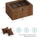 8-Slot Watch Box, 2-Tier Watch Display Case with Large Glass Lid, Rustic Walnut