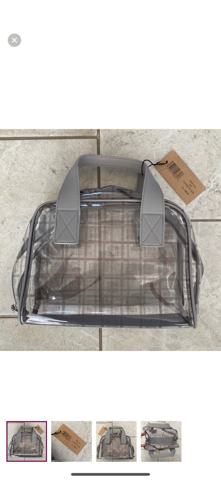 Steve Madden NWT Clear Cosmetic Case Bag