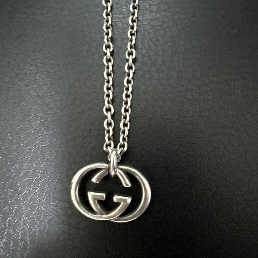 GUCCI Double G Logo Silver Necklace