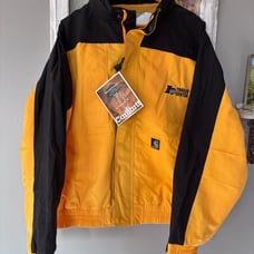 Vtg NEW Carhartt C48 YLW Workwear Jacket Mesh Lined Full Zip Hooded XL Yellow