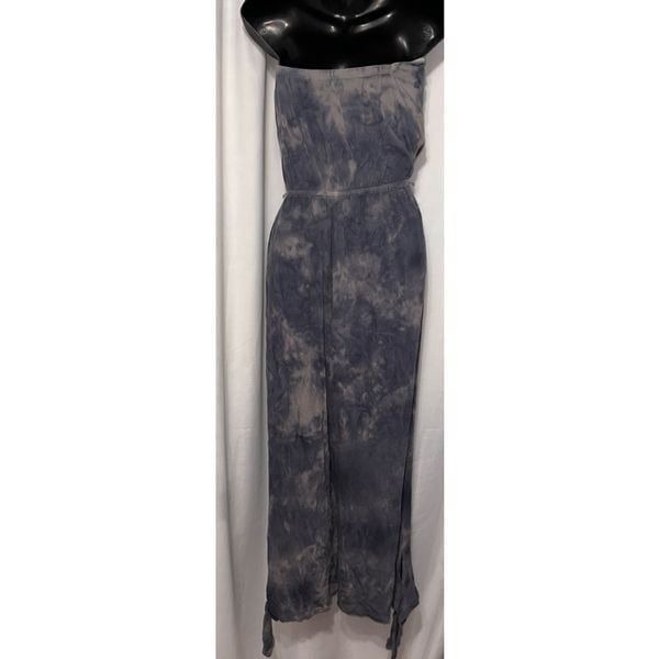Beautiful Free People Just Float Tie Dye Strapless Jumpsuit Gray Size XS NO BELT