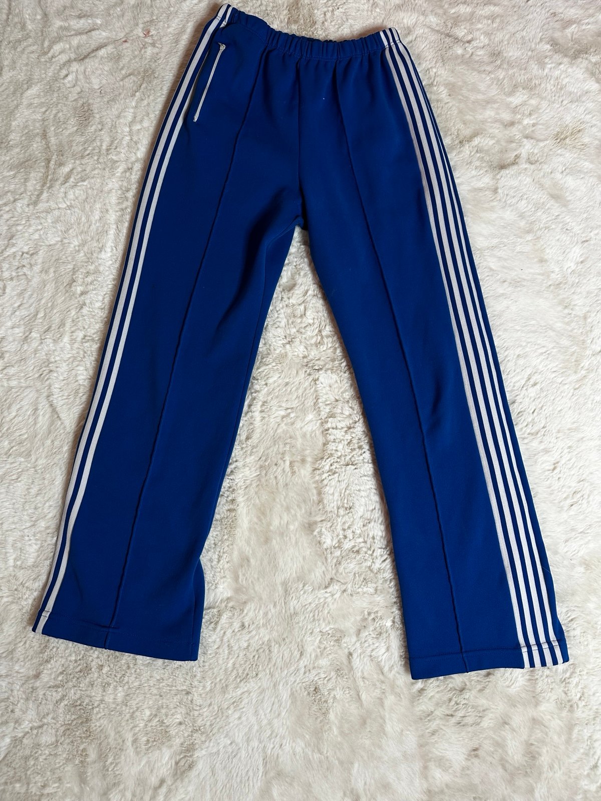Vintage Lucid Blue 80’s track pants | small | retro three stripe w/ pocket