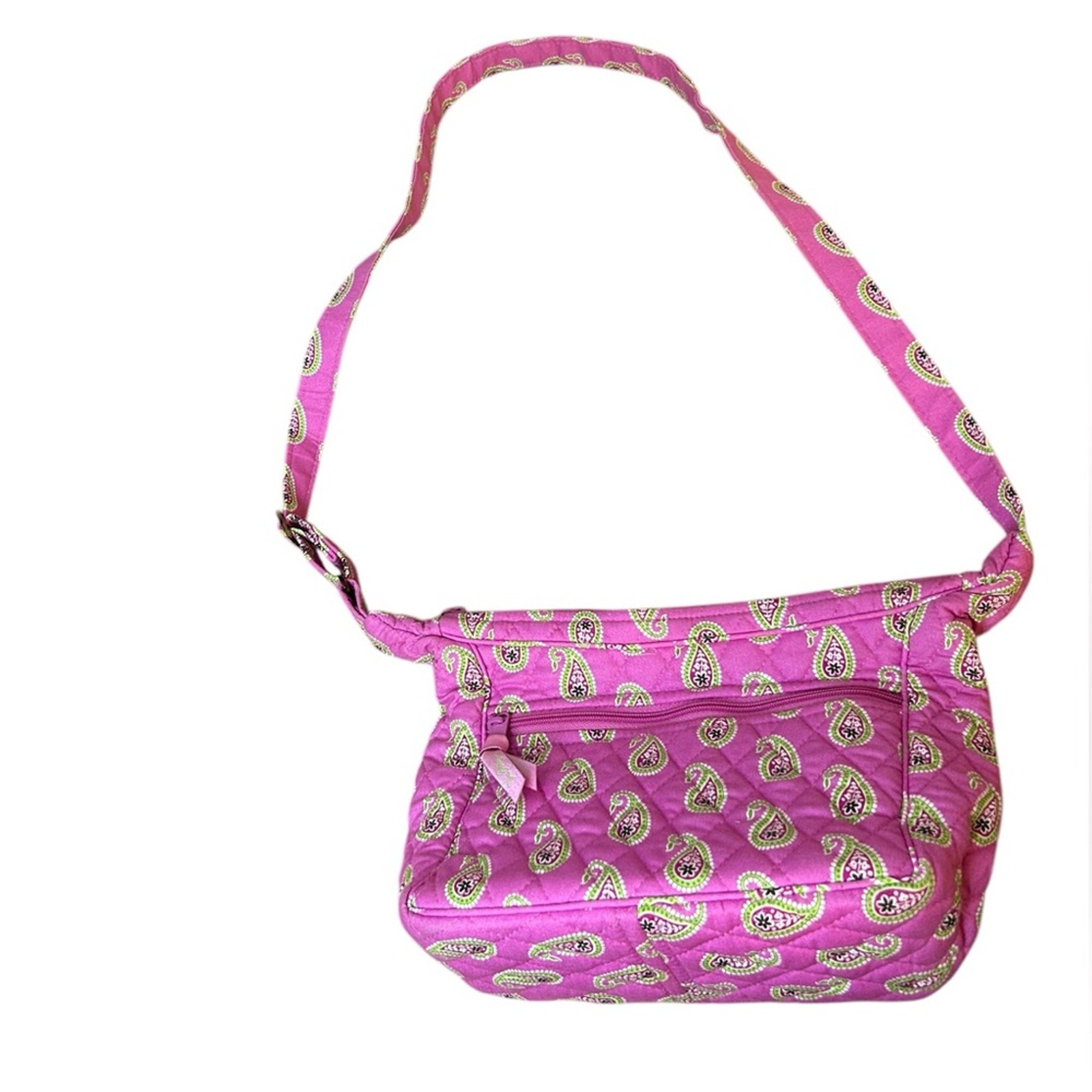 Vera Bradley Bermuda Pink Paisley Two Pocket Shoulder Bag