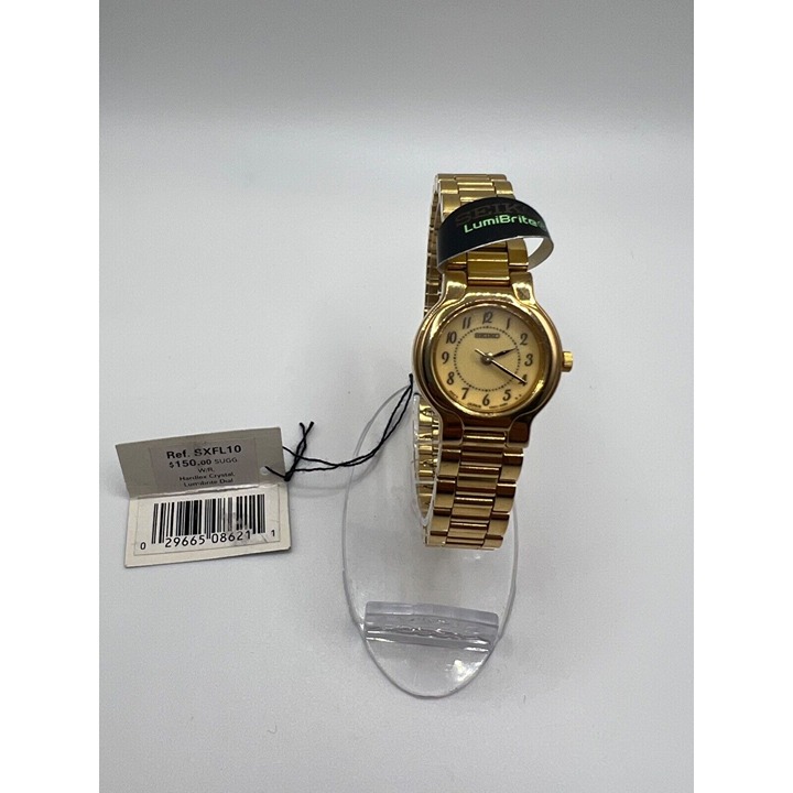 Seiko SXFL10 Vintag Lumibrite Gold Plate Stainles Bracelet Ladies Quartz Watch
