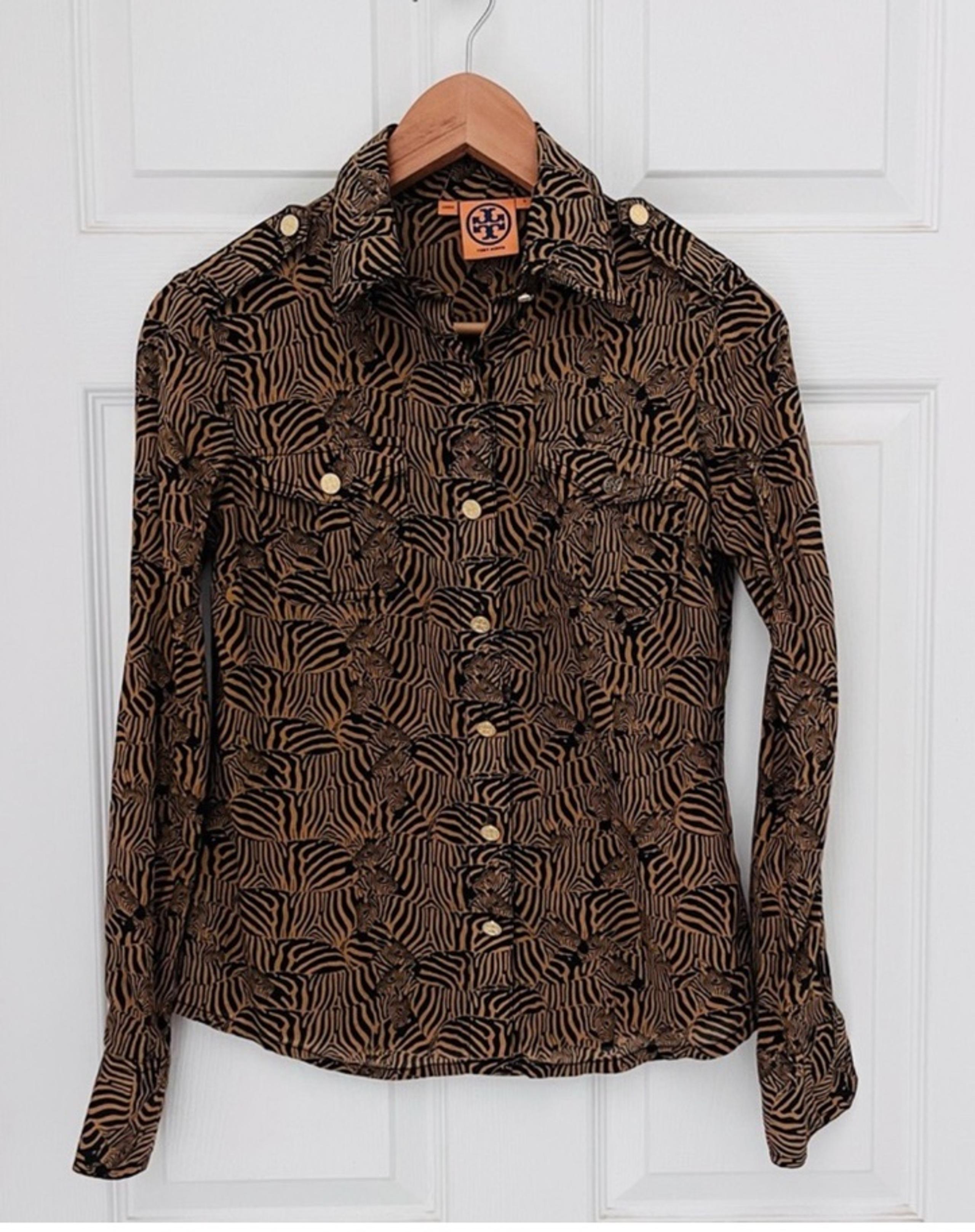 Tory Burch Long Sleeve Button Up Dress Shirt Blouse Womens
