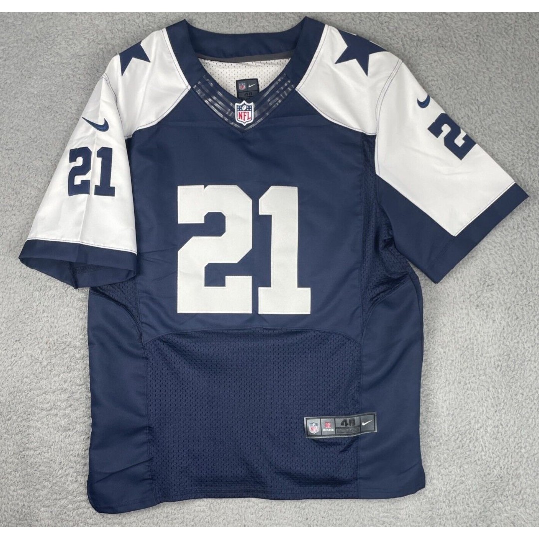 Nike Stitched Deion Sanders #21 Dallas Cowboys Jersey Mens 48 XL Blue White