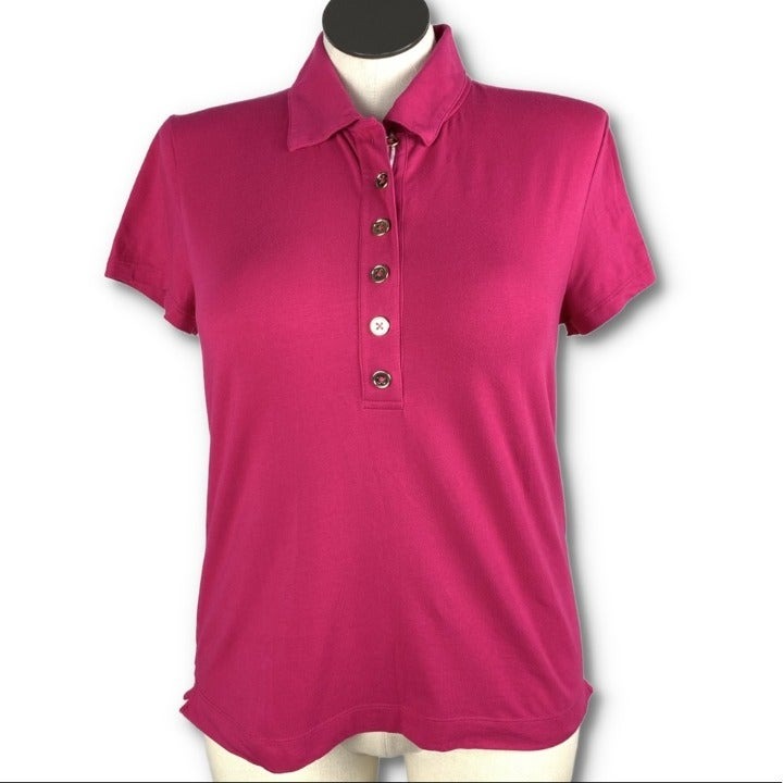 Jones New York signature Womens top size XL pink popover polo
