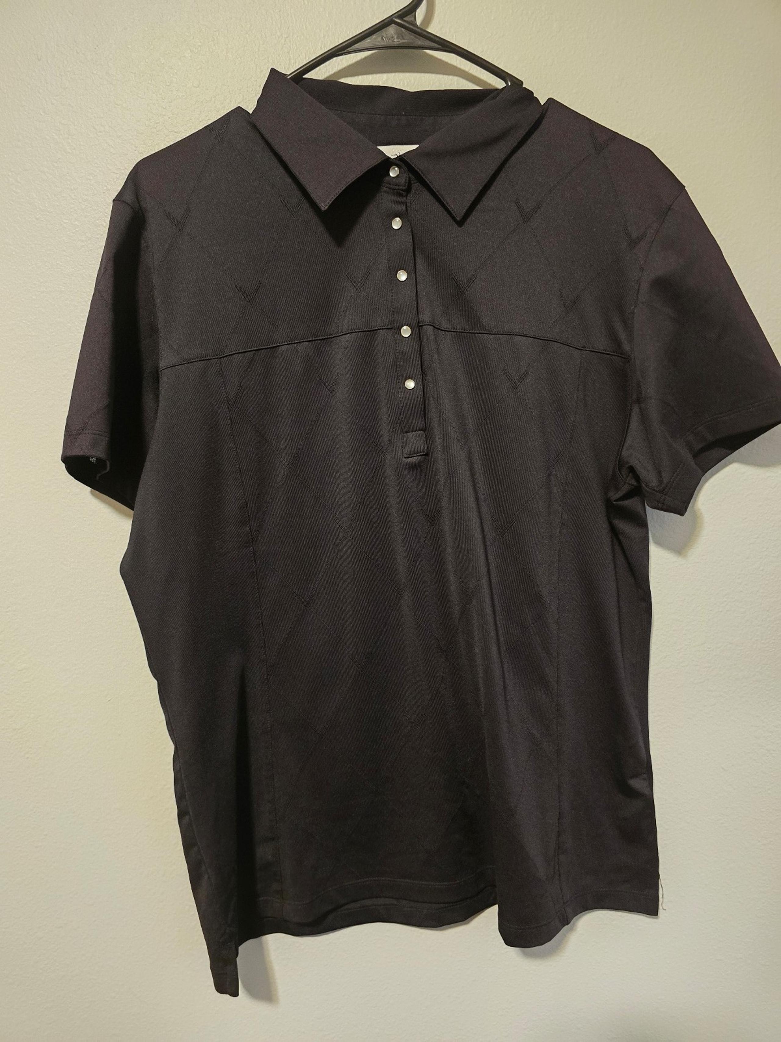 Callaway Women’s Black Breathable Golf Polo Tee Shirt (XL)