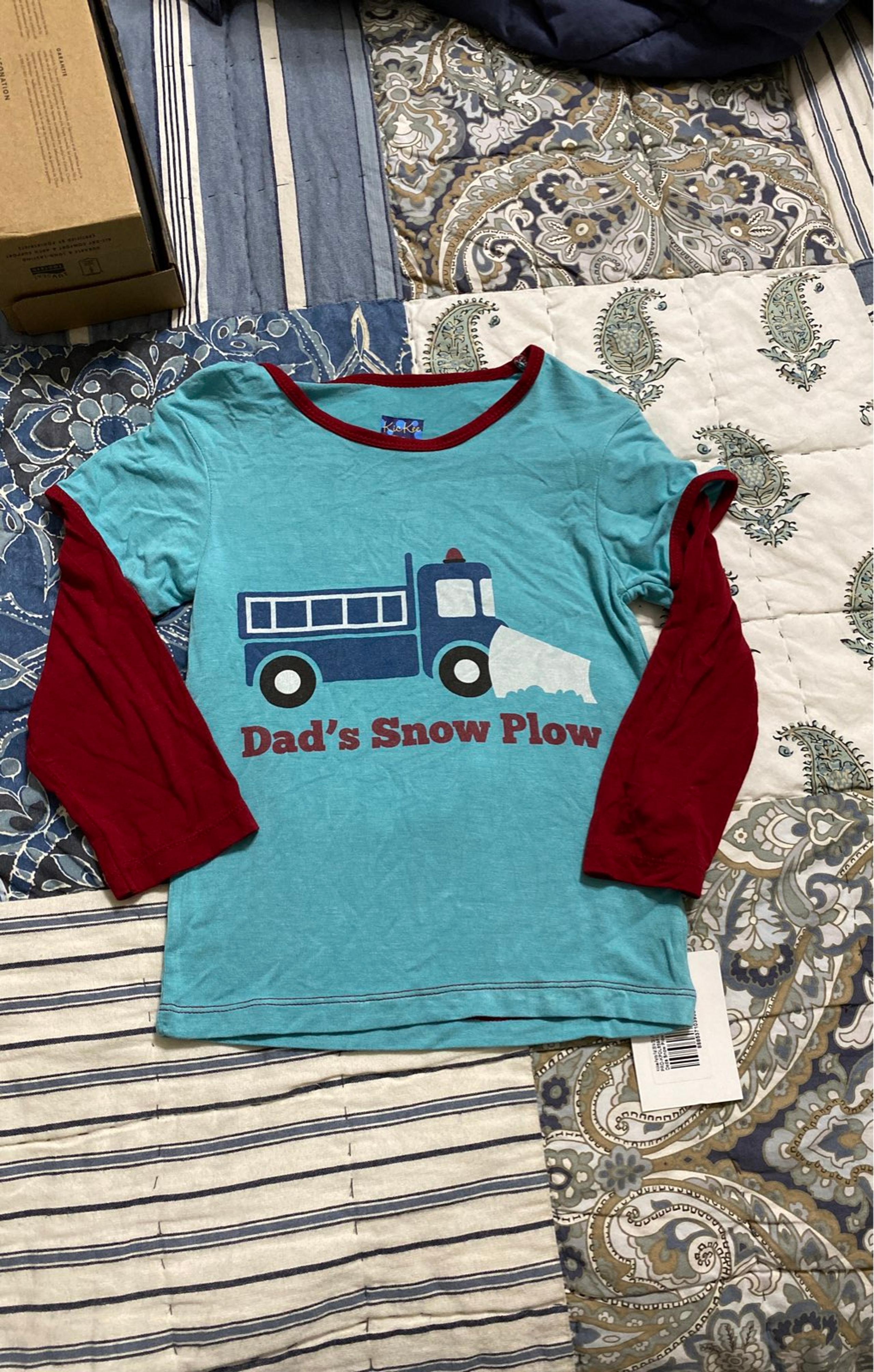 Kickee Pants "Dad's Snow Plow" double layer tee