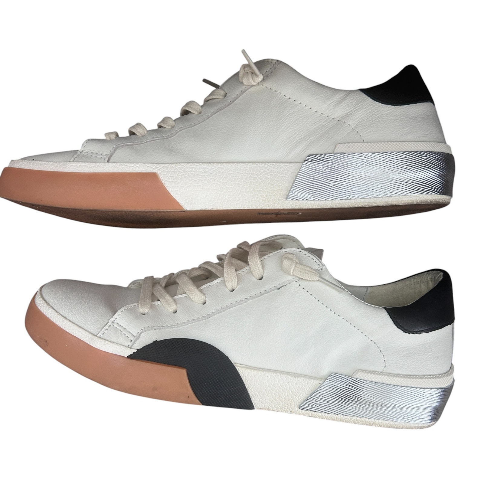 Dolce Vita Zina Onyx Embossed Leather Sneakers Womens Size 8.5