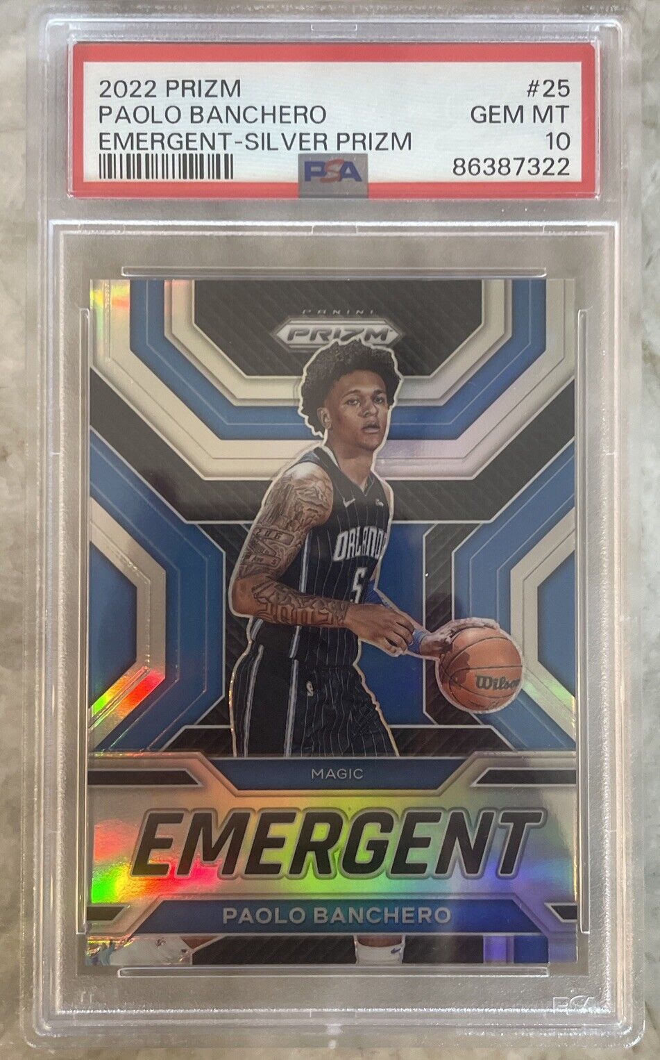 2022 Prizm Paolo Banchero Emergent Silver RC PSA 10 POP 39!