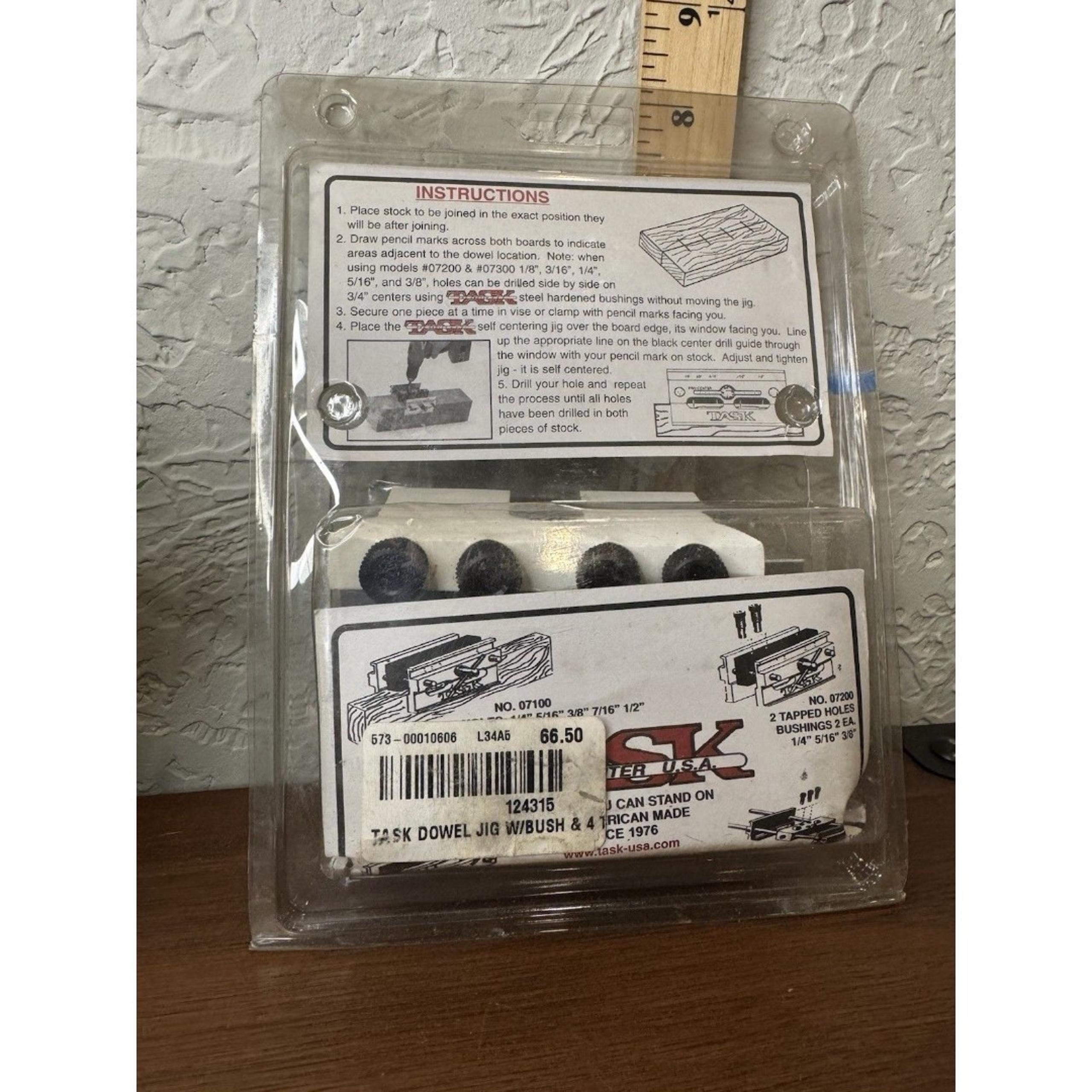 Task Doweling Jig Self Centering Woodworking USA Tool Model 07100