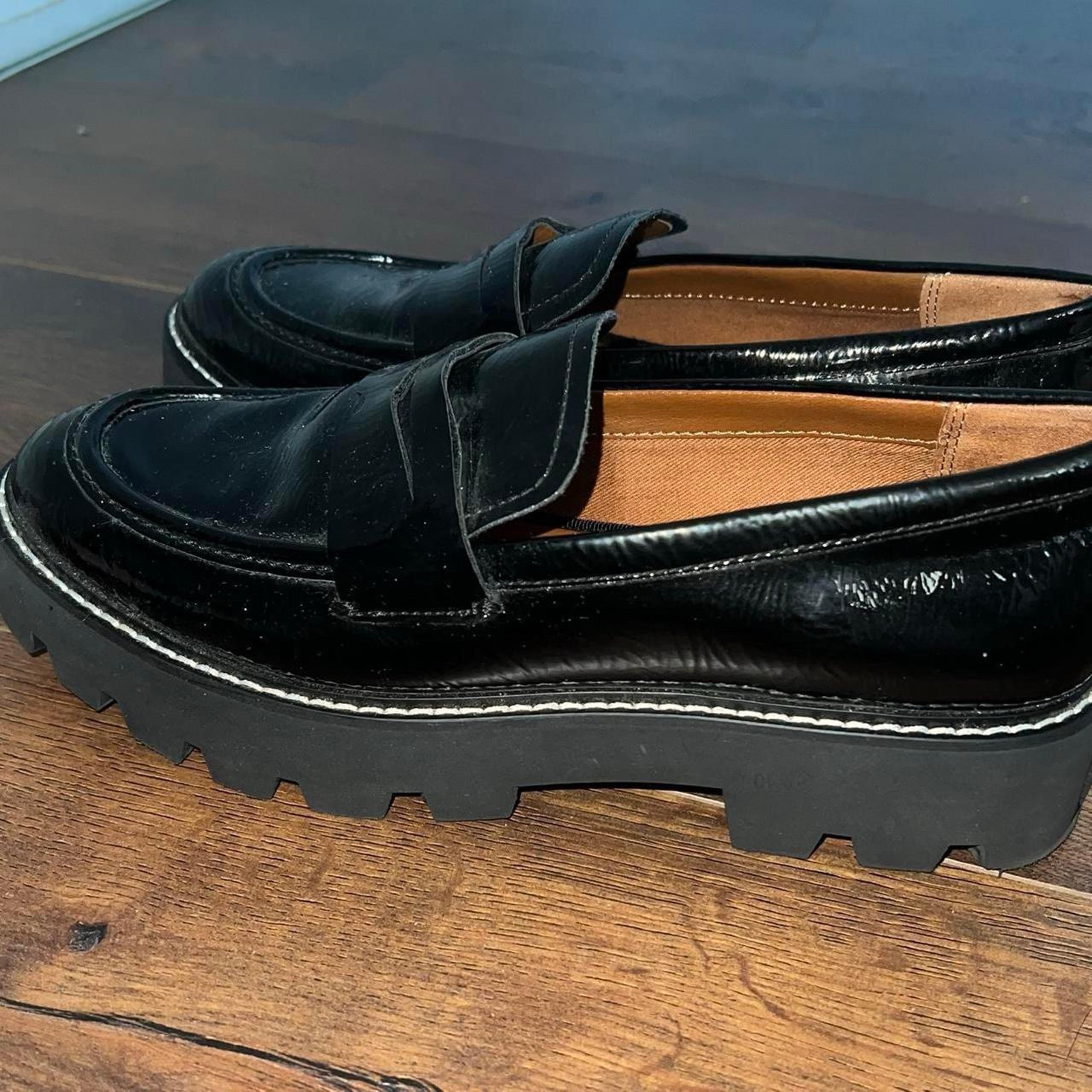 Franco Sarto US 7M 23.5CM black loafers