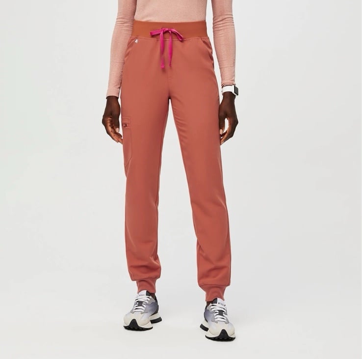 Figs High Waisted Zamora™ Jogger Scrub Pants 2.0 (Terracotta)