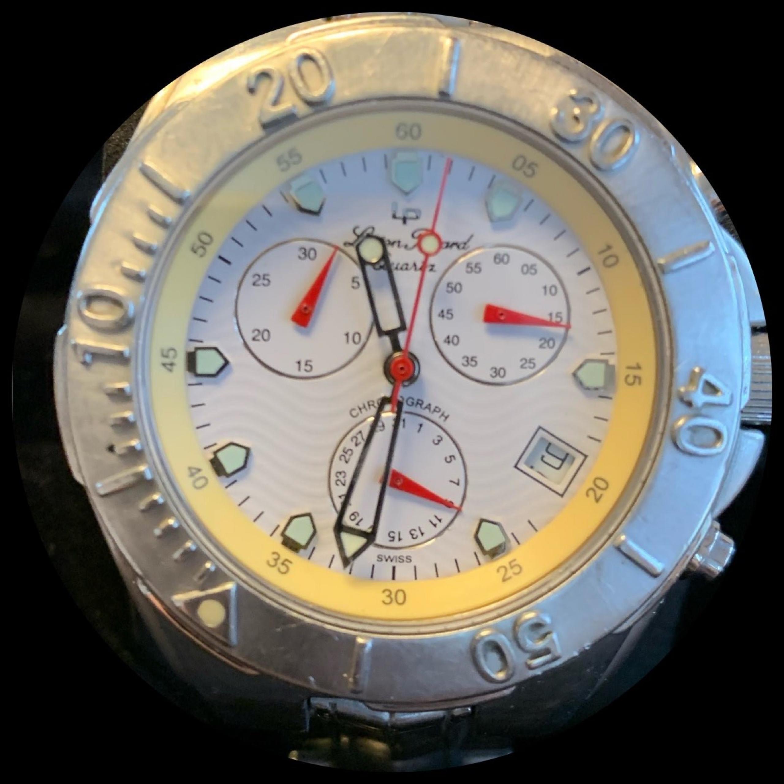 LUCIEN PICCARD Men's SWISS SAPPHIRE CHRONOGRAPH Watch #SR927W NICE WATCH!