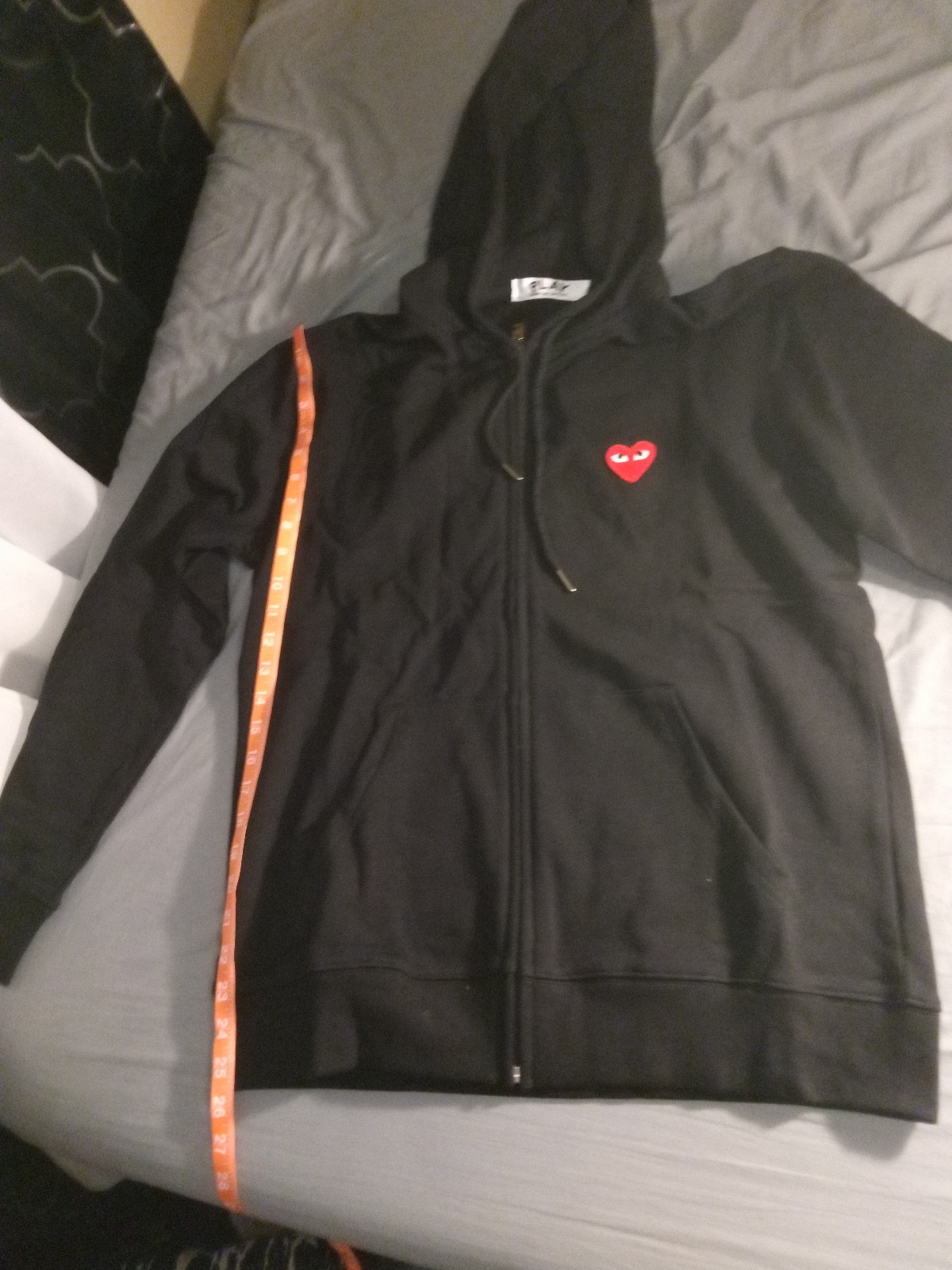 Comme Des garcons black zip up hoodie size S