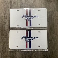 Mustang white Brand New Front Vanity Metal Plate Frame Holder (2 Pack)