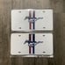Mustang white Brand New Front Vanity Metal Plate Frame Holder (2 Pack)