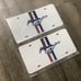 Mustang white Brand New Front Vanity Metal Plate Frame Holder (2 Pack)