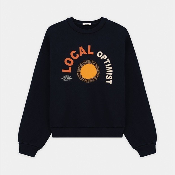 MADHAPPY LOCAL OPTIMIST NAVY CREWNECK SZ SMALL S